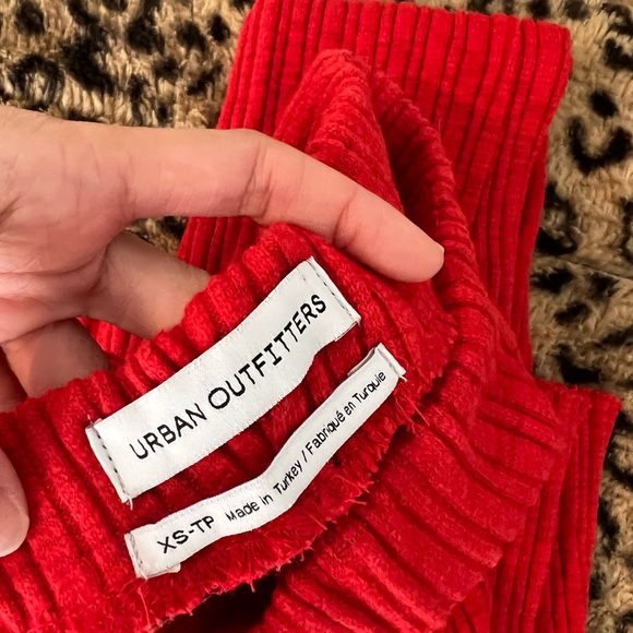 Urban Outfitter Red Ribbed Flare Pants - Picture 3 of 3